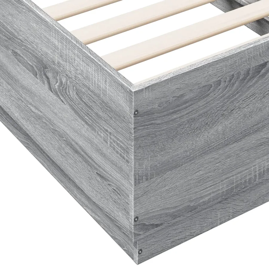 Cadre de lit sans matelas sonoma gris 75x190 cm - 7