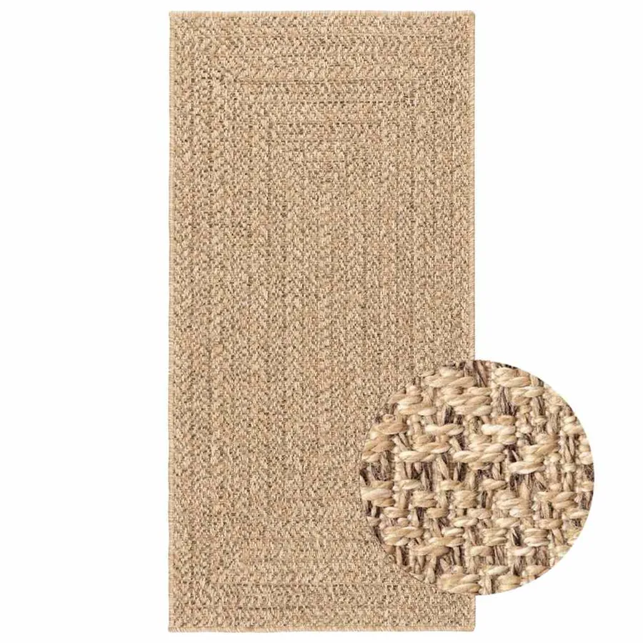 Tapis ZIZUR 60x110 cm aspect de jute intérieur et extérieur - 2