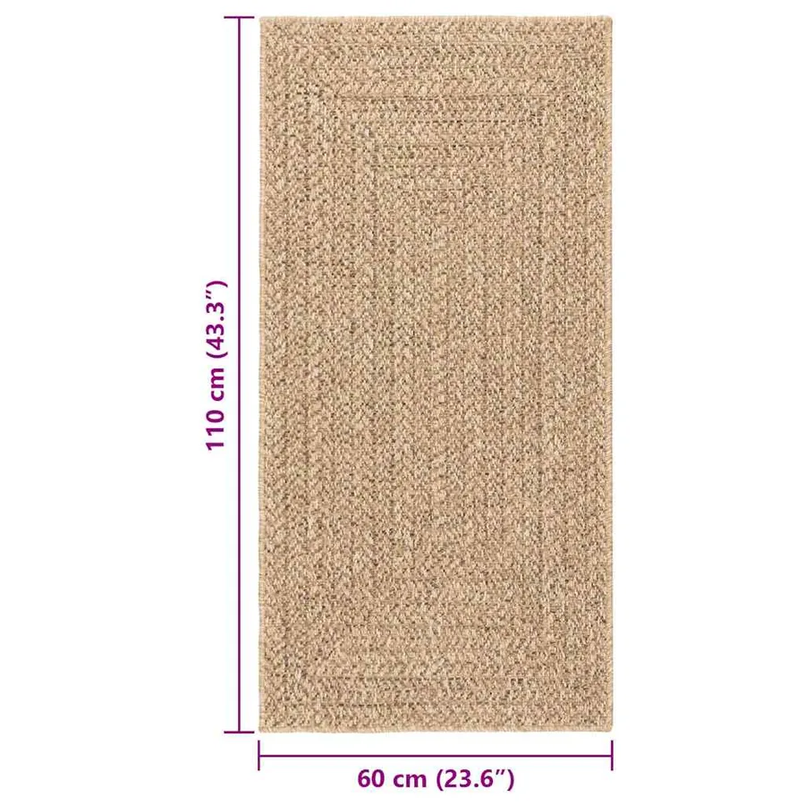 Tapis ZIZUR 60x110 cm aspect de jute intérieur et extérieur - 8