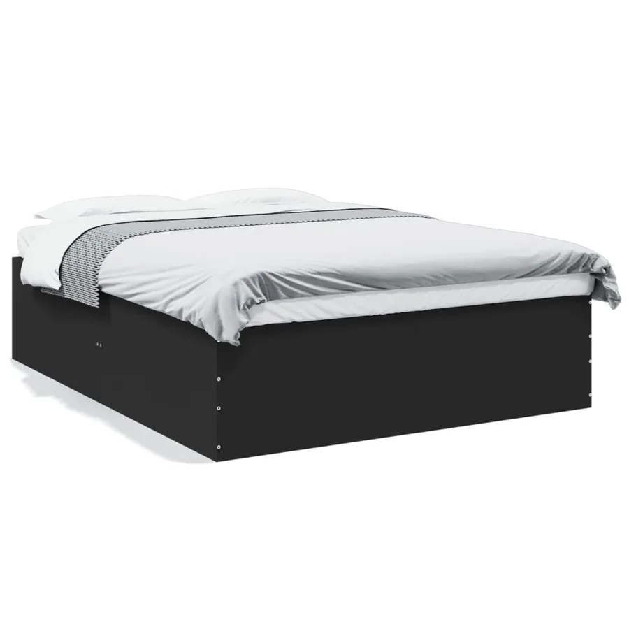 Cadre de lit sans matelas noir 160x200 cm - 2