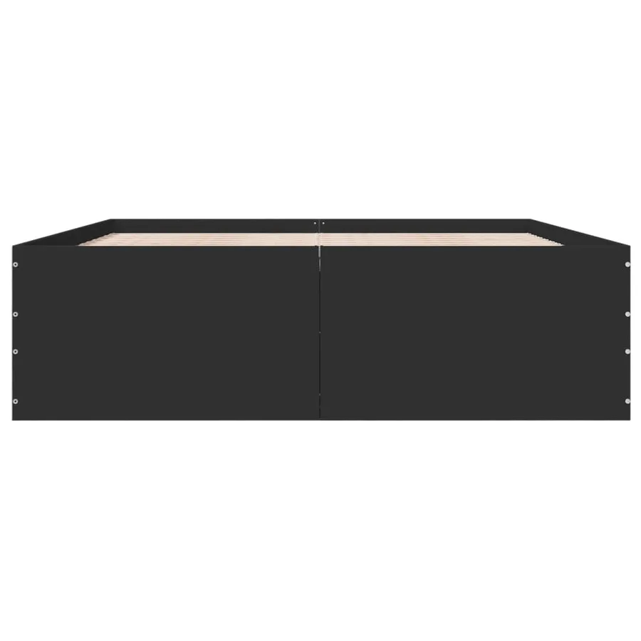 Cadre de lit sans matelas noir 160x200 cm - 4