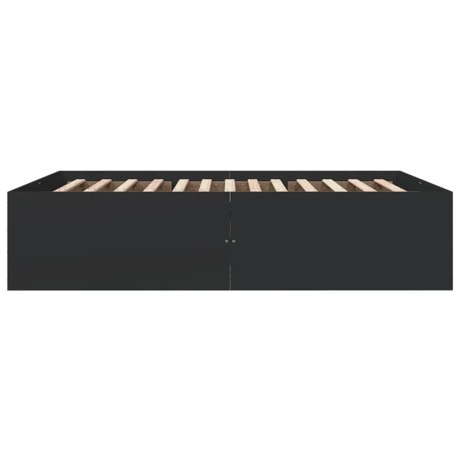Cadre de lit sans matelas noir 160x200 cm - 5