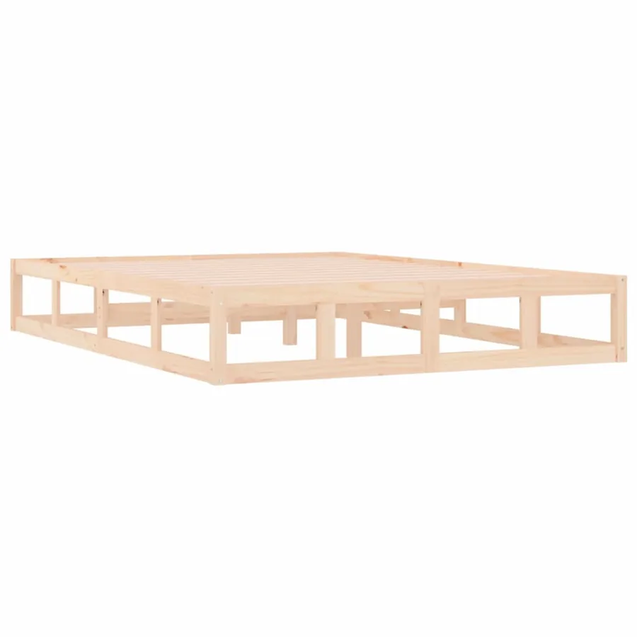 Cadre de lit sans matelas 135x190 cm bois massif - 4