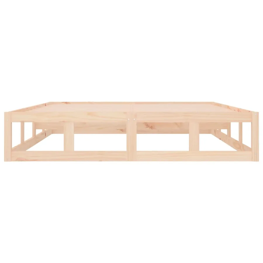 Cadre de lit sans matelas 135x190 cm bois massif - 5
