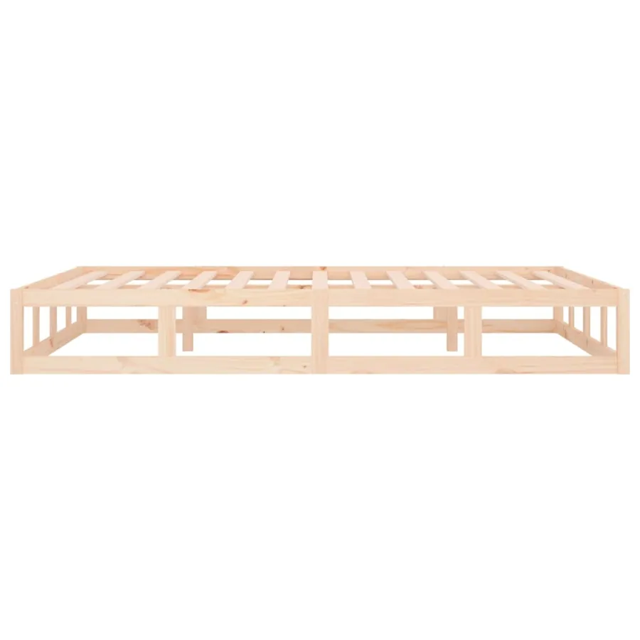 Cadre de lit sans matelas 135x190 cm bois massif - 6