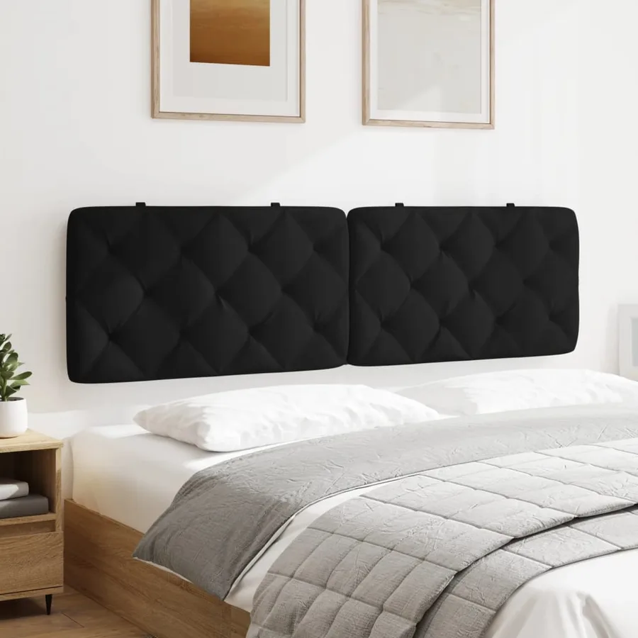 Coussin de tête de lit noir 180 cm velours - 4