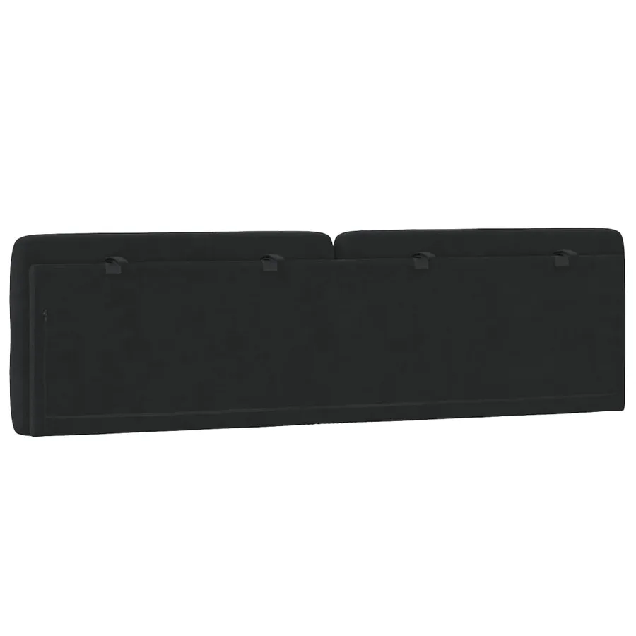 Coussin de tête de lit noir 180 cm velours - 7