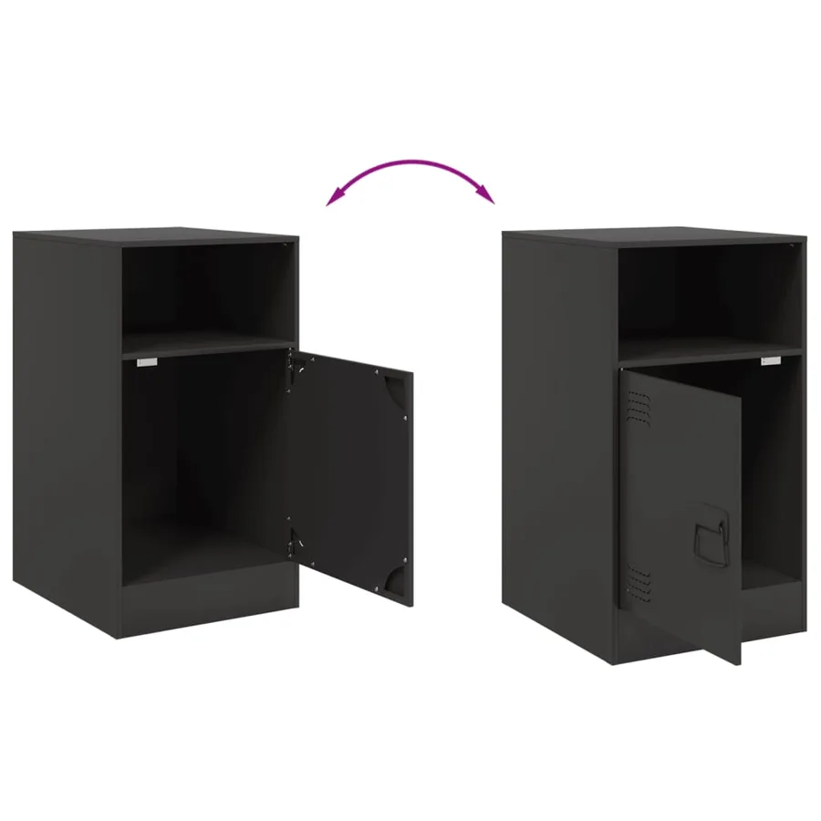 Tables de chevet 2 pcs noir 34,5x39x62 cm acier - 10