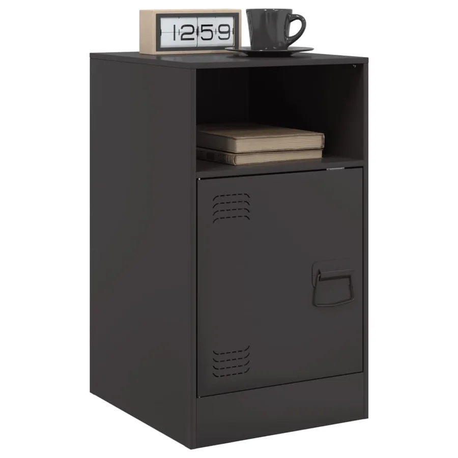 Tables de chevet 2 pcs noir 34,5x39x62 cm acier - 3