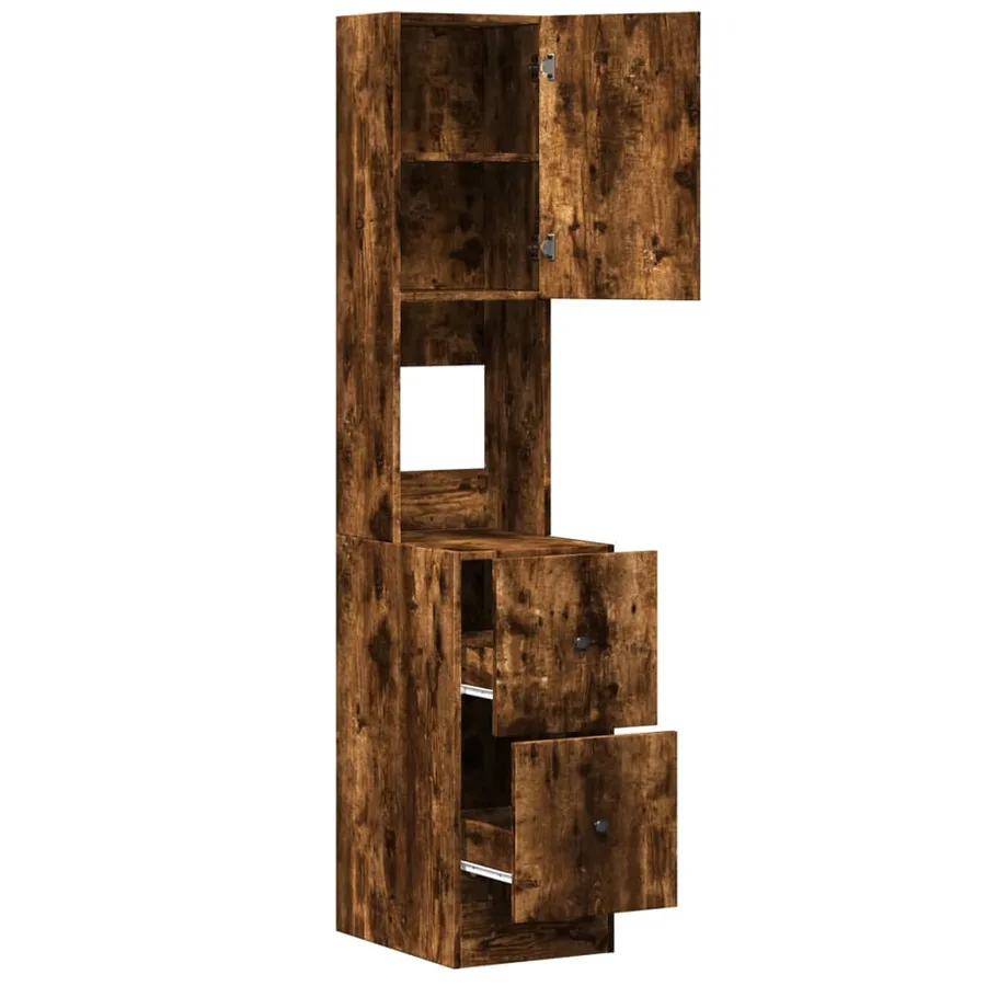 Armoire de cuisine chêne fumé 35x50x180 cm bois d'ingénierie - 7