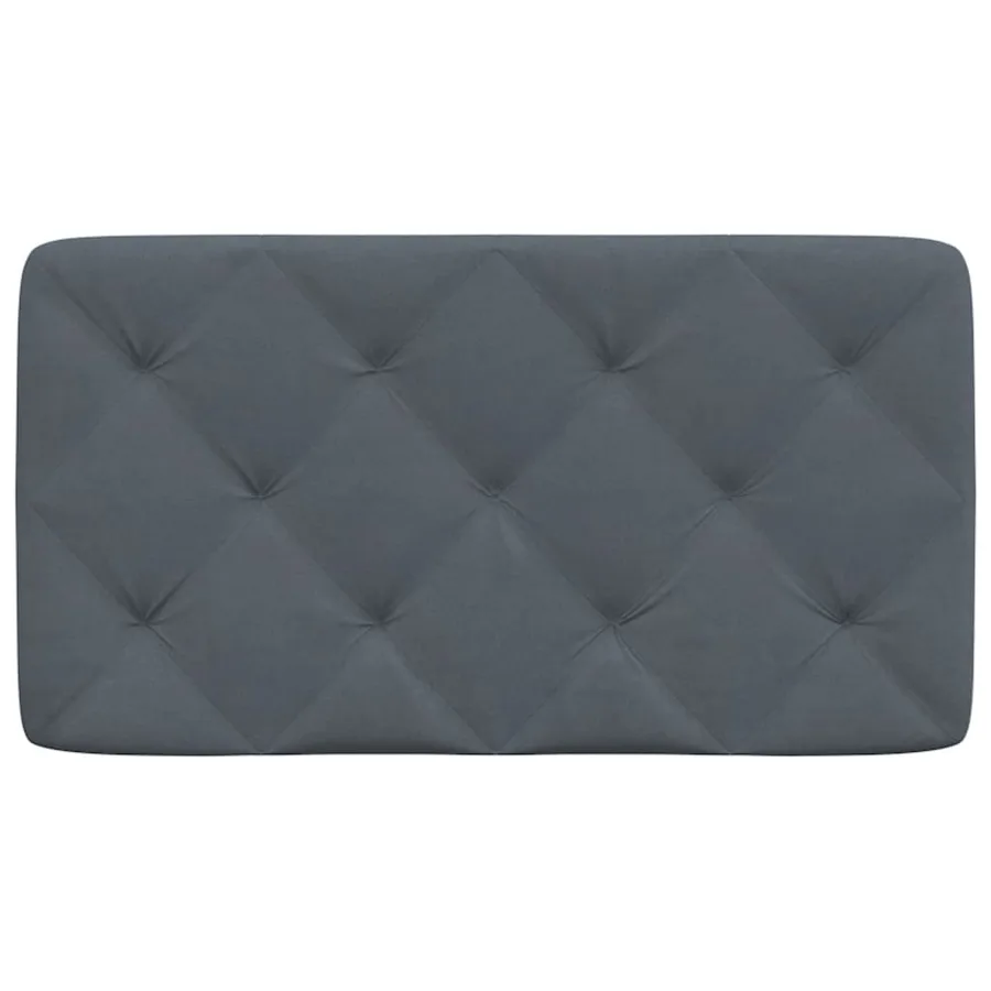 Coussin de tête de lit gris foncé 80 cm velours - 5