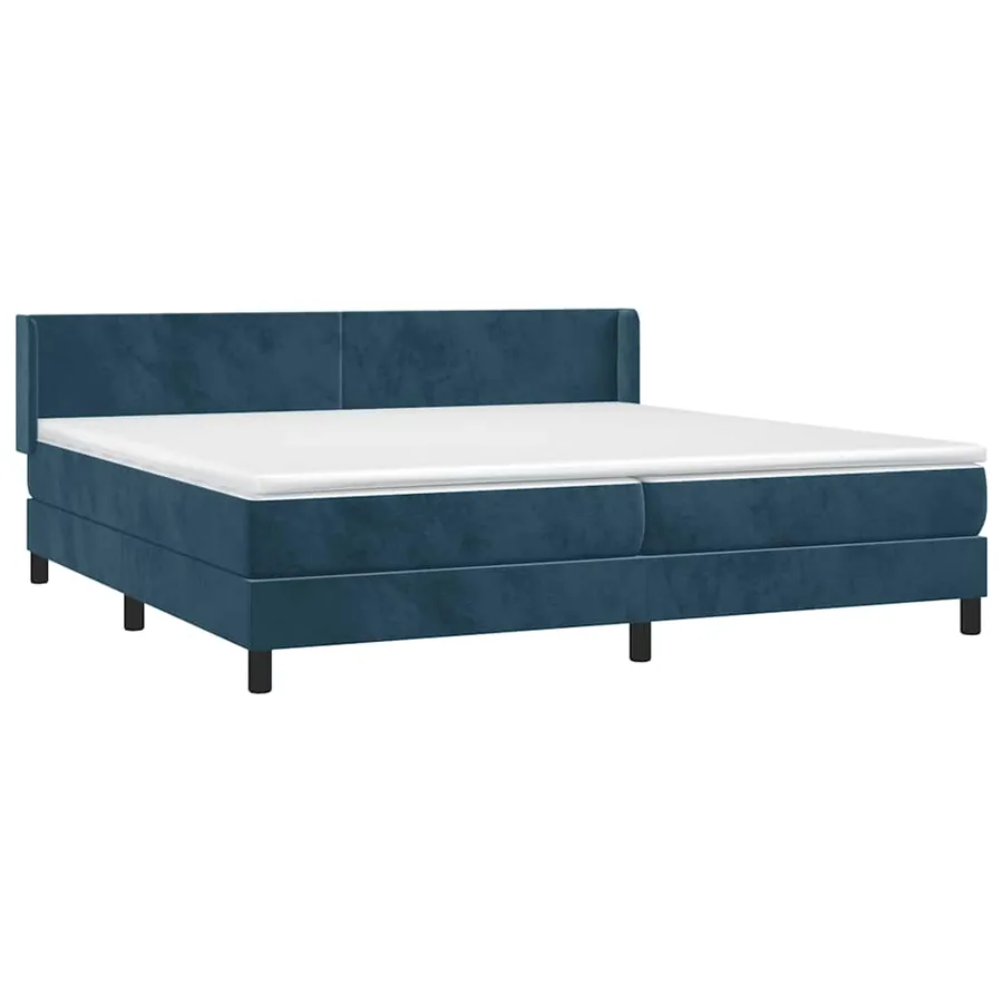 Sommier à lattes de lit et matelas Bleu foncé 200x200cm Velours - 3