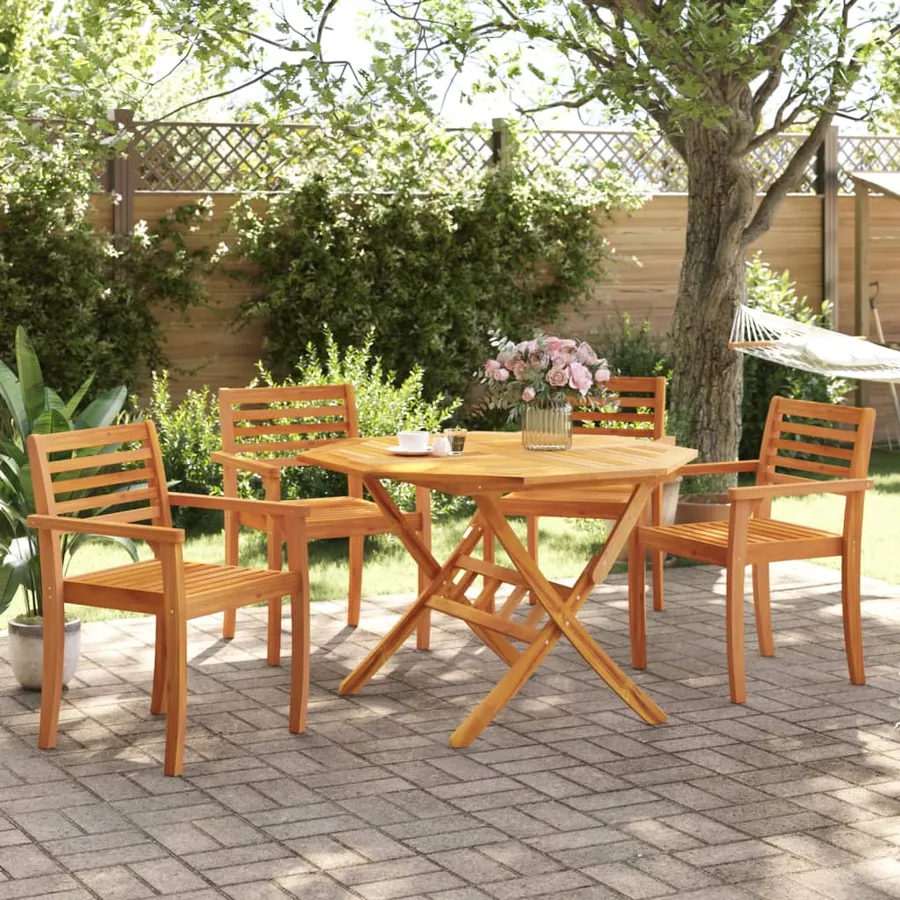Chaises de jardin lot de 4 59x55x85 bois massif d'acacia - 3