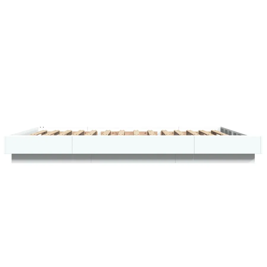 Cadre de lit avec lumières LED sans matelas blanc 140x200 cm - 6