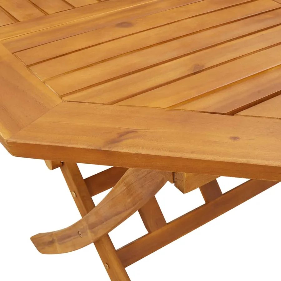 Ensemble à manger de jardin pliable 5 pcs bois massif d’acacia - 7