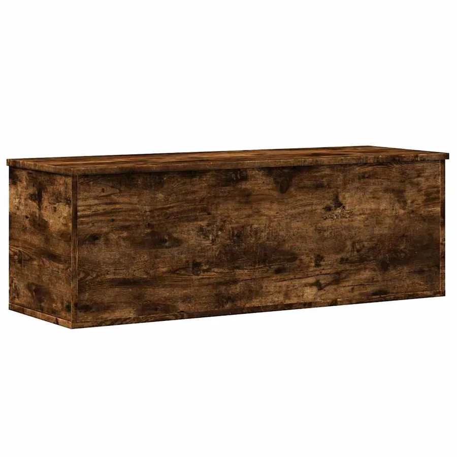 Boîte de rangement chêne fumé 102x35x35 cm bois d'ingénierie - 2