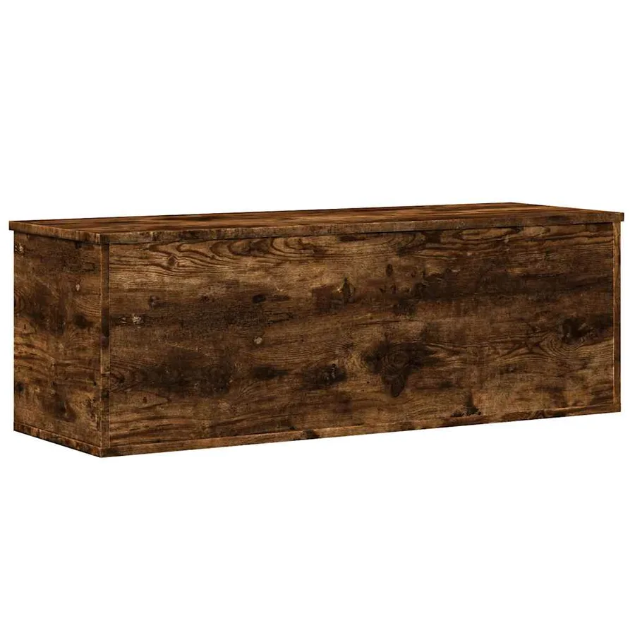Boîte de rangement chêne fumé 102x35x35 cm bois d'ingénierie - 6