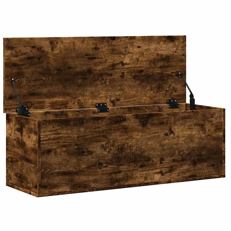 Boîte de rangement chêne fumé 102x35x35 cm bois d'ingénierie - 7
