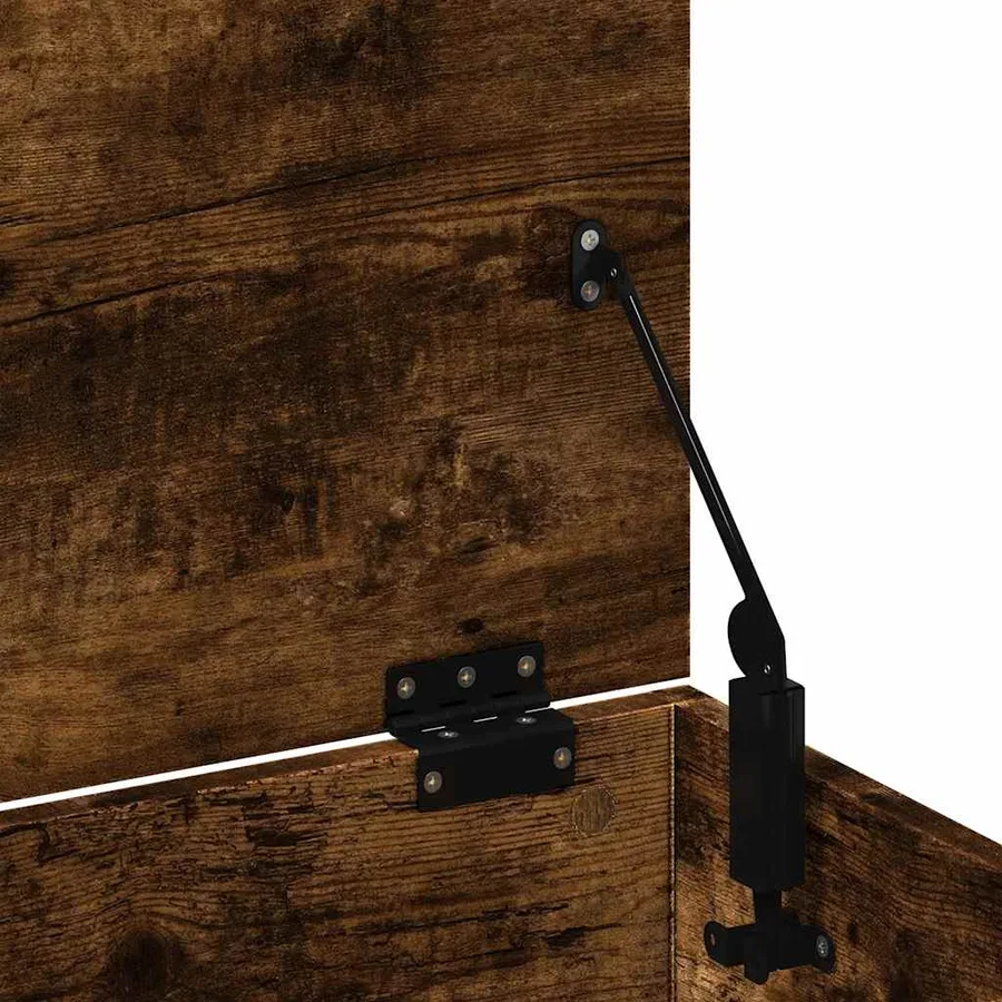 Boîte de rangement chêne fumé 102x35x35 cm bois d'ingénierie - 9