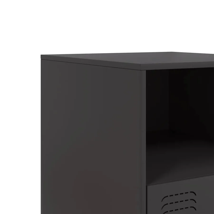 Table de chevet noir 34,5x39x44 cm acier - 10