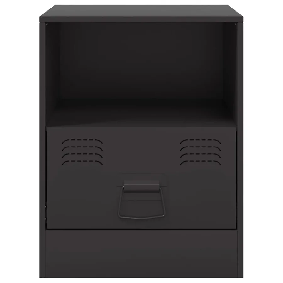 Table de chevet noir 34,5x39x44 cm acier - 6