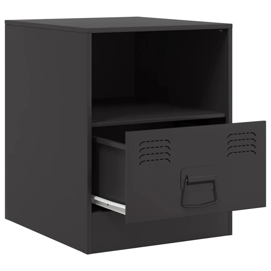 Table de chevet noir 34,5x39x44 cm acier - 7