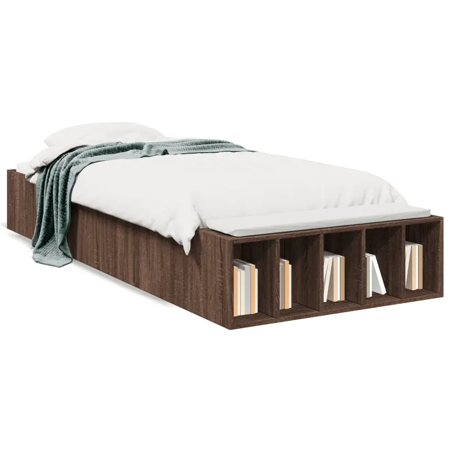 Cadre de lit sans matelas chêne marron 75x190 cm - 2
