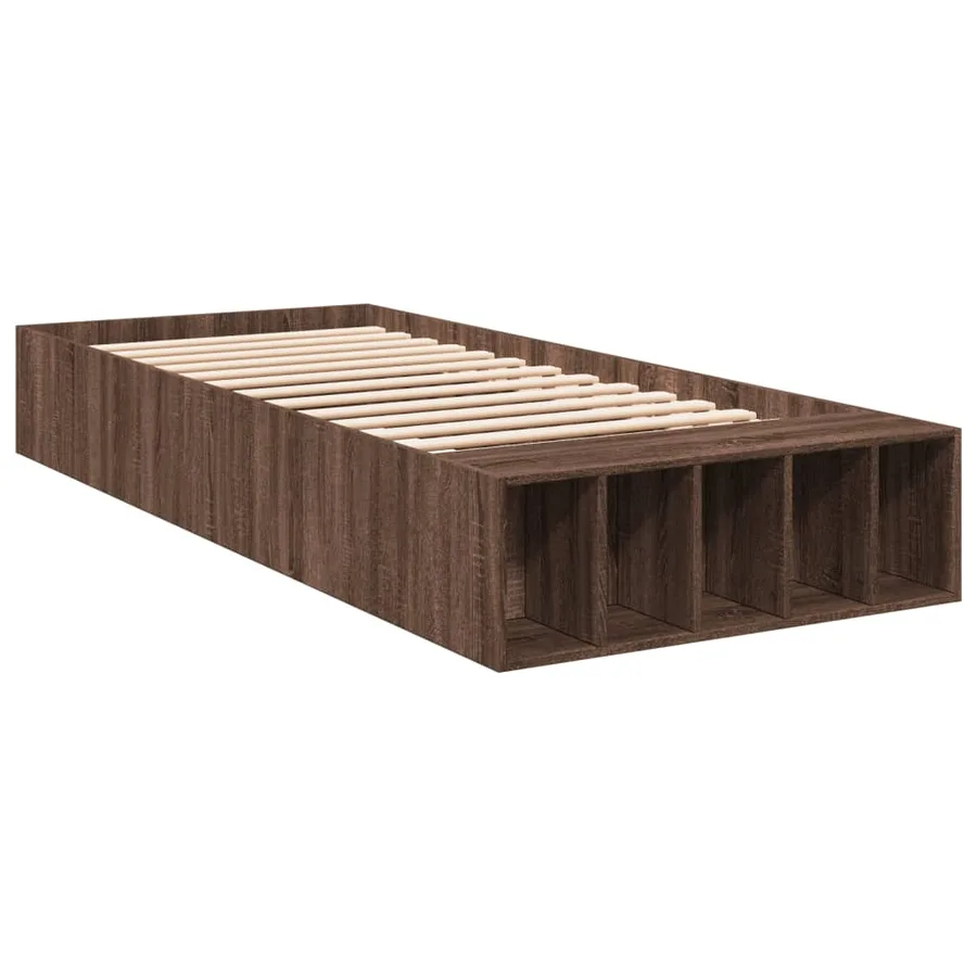 Cadre de lit sans matelas chêne marron 75x190 cm - 3