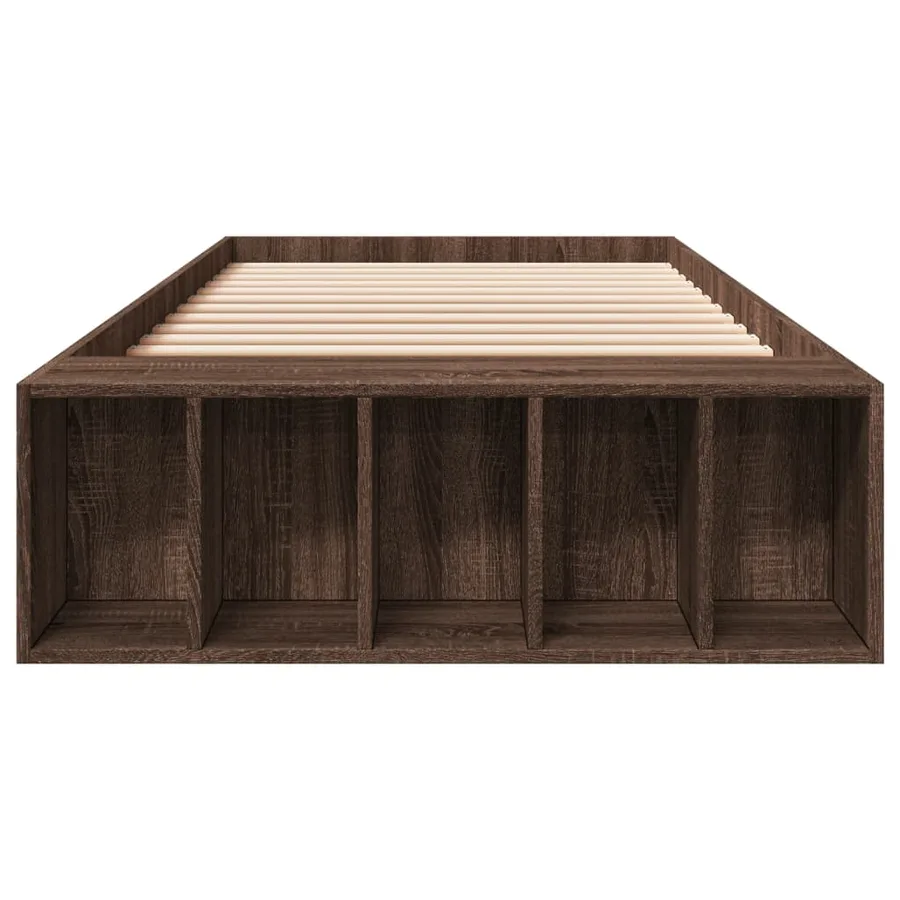 Cadre de lit sans matelas chêne marron 75x190 cm - 4