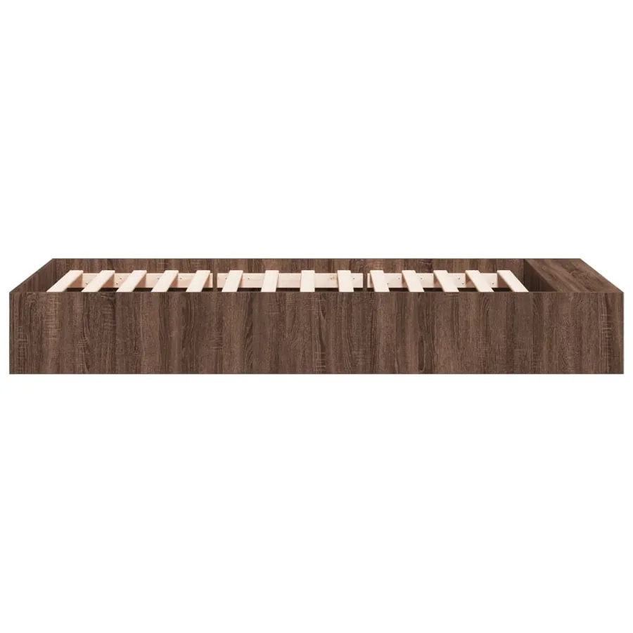Cadre de lit sans matelas chêne marron 75x190 cm - 5