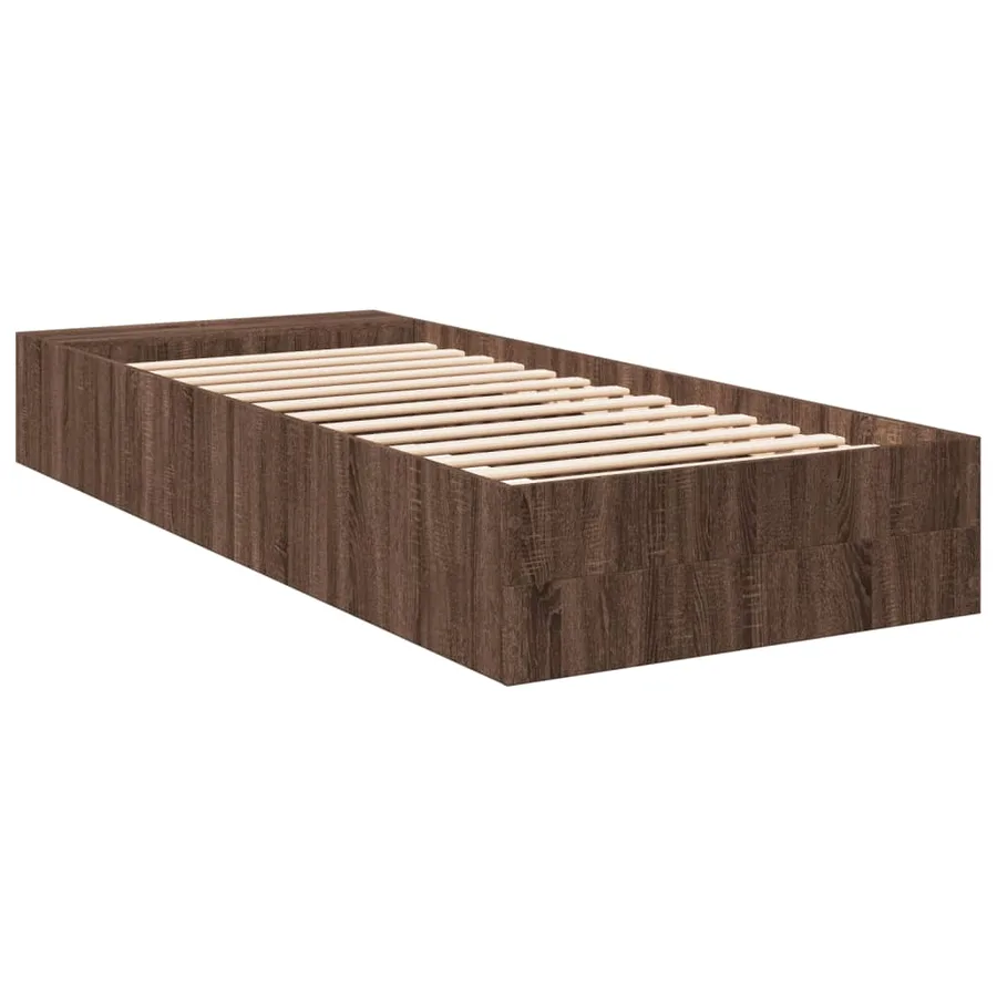 Cadre de lit sans matelas chêne marron 75x190 cm - 6