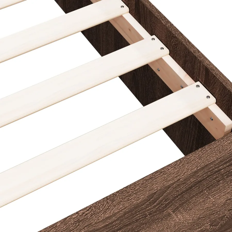 Cadre de lit sans matelas chêne marron 75x190 cm - 8