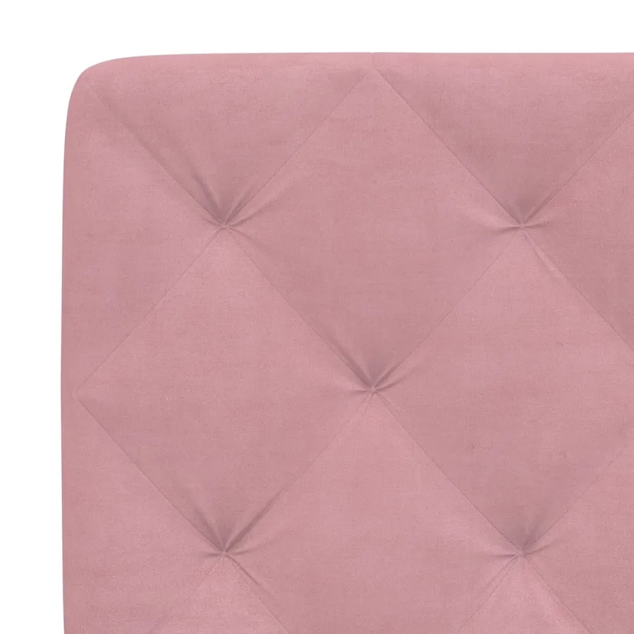 Lit avec matelas rose 200x200 cm velours - 6