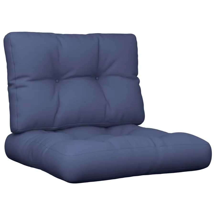 Coussins de palette lot de 2 bleu marine tissu - 2