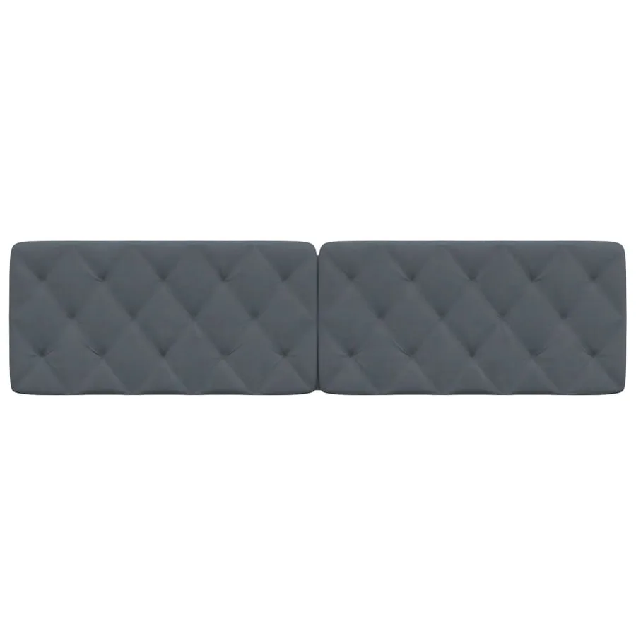 Coussin de tête de lit gris foncé 200 cm velours - 5