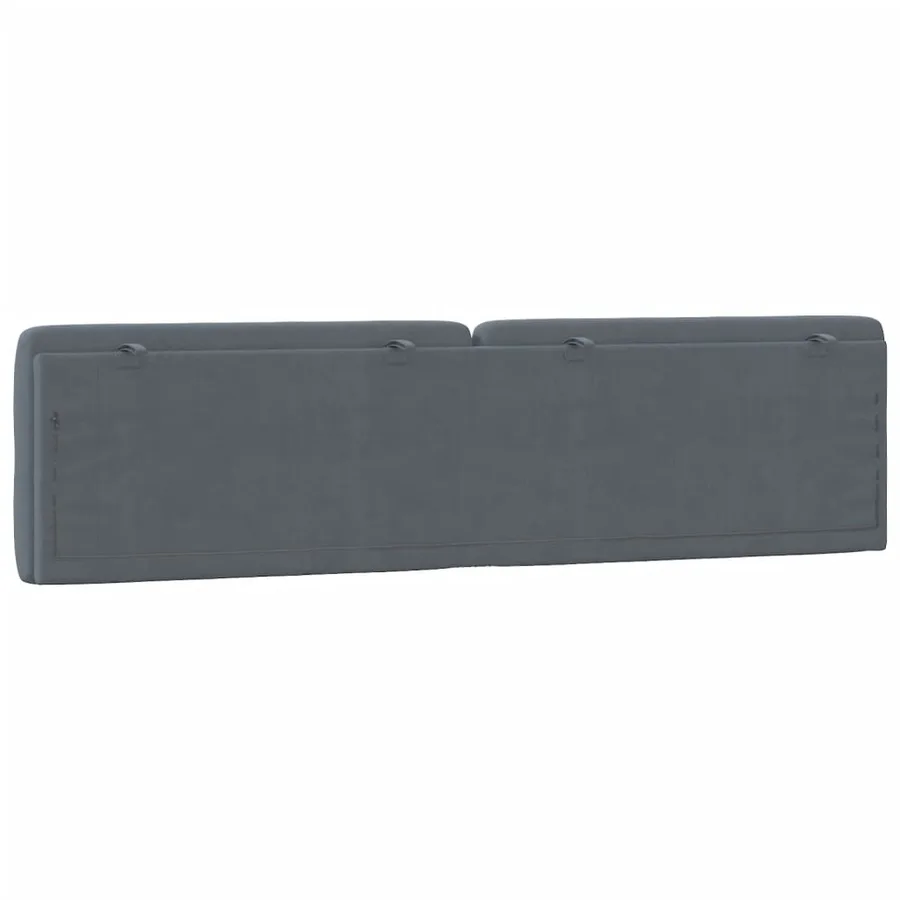 Coussin de tête de lit gris foncé 200 cm velours - 7