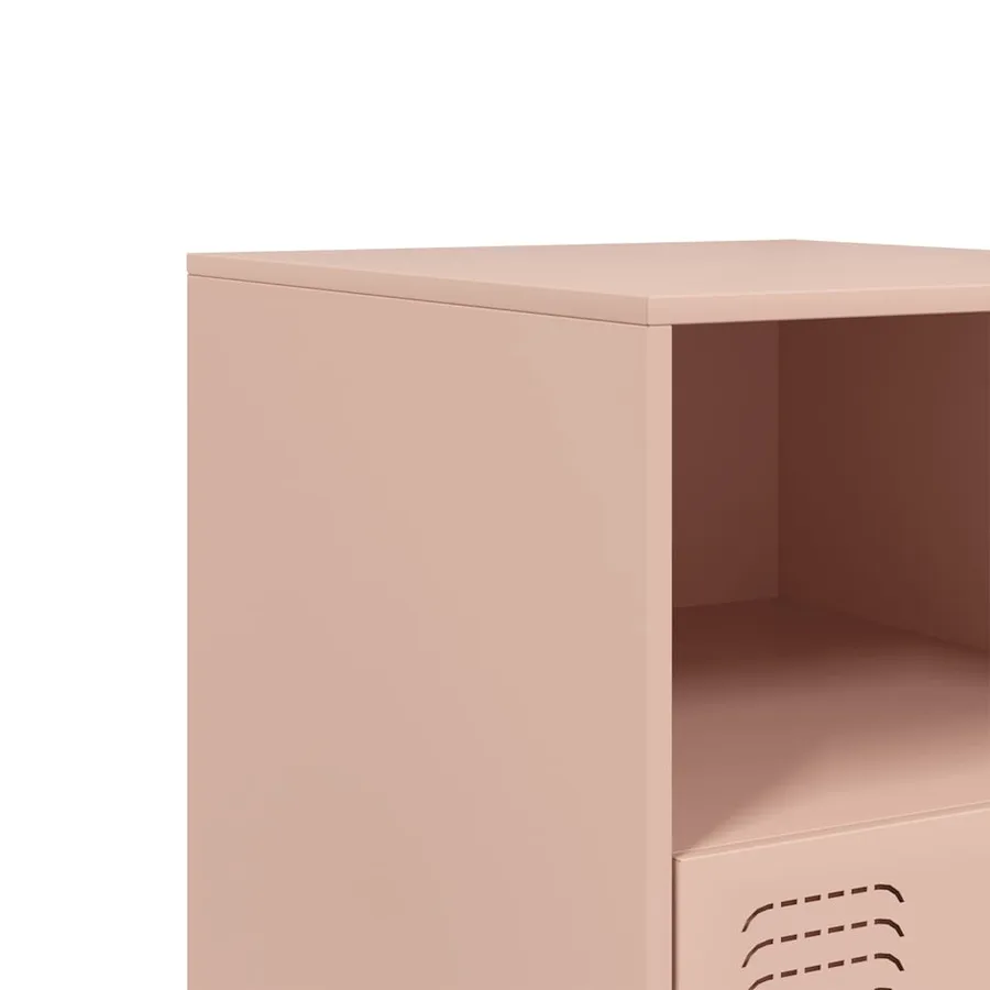 Table de chevet rose 34,5x39x44 cm acier - 10