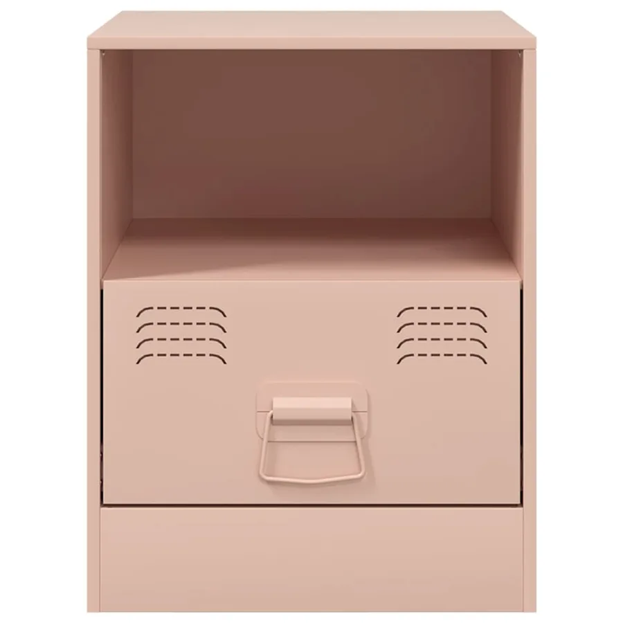 Table de chevet rose 34,5x39x44 cm acier - 6