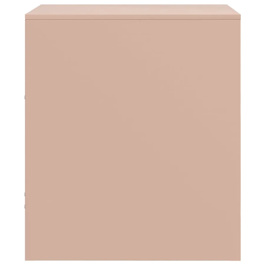 Table de chevet rose 34,5x39x44 cm acier - 8