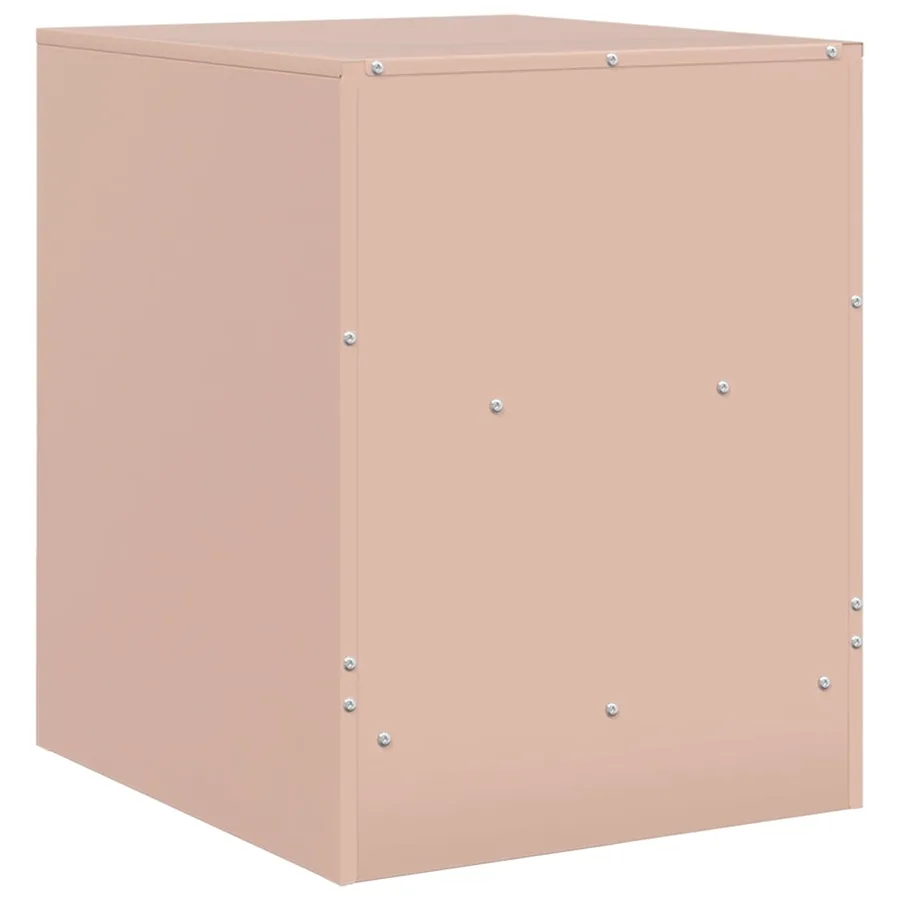 Table de chevet rose 34,5x39x44 cm acier - 9