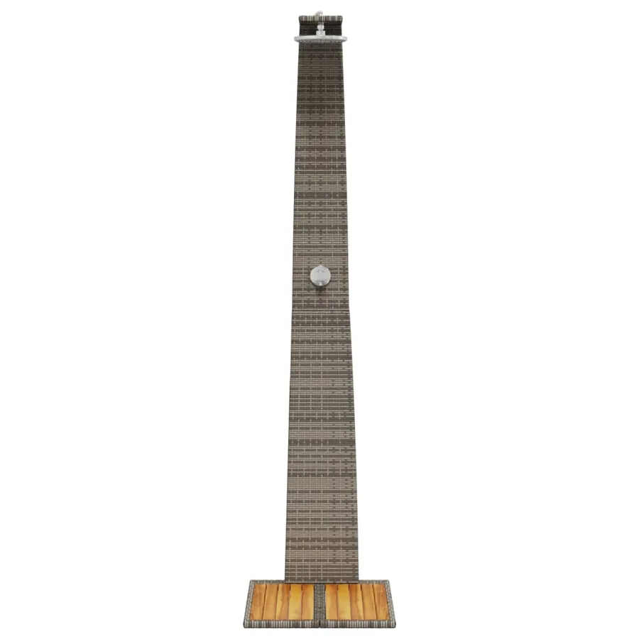 Douche d'extérieur gris 55x60x224 cm résine tressée bois acacia - 5