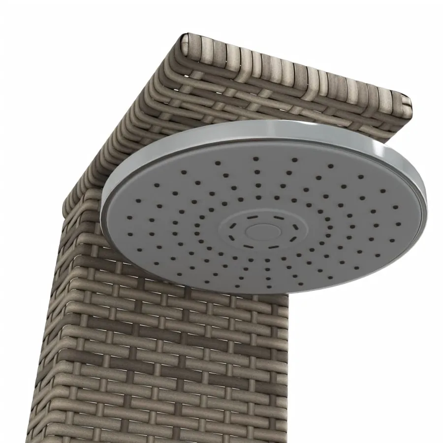 Douche d'extérieur gris 55x60x224 cm résine tressée bois acacia - 9