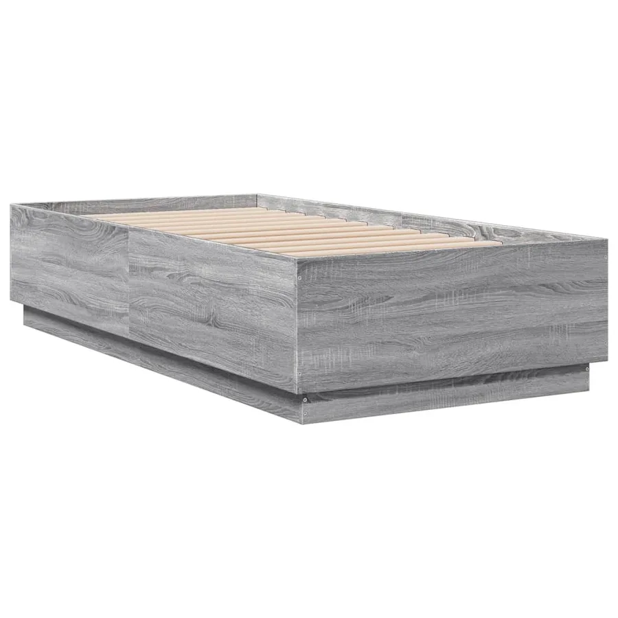 Cadre de lit avec LED sans matelas sonoma gris 75x190 cm - 8