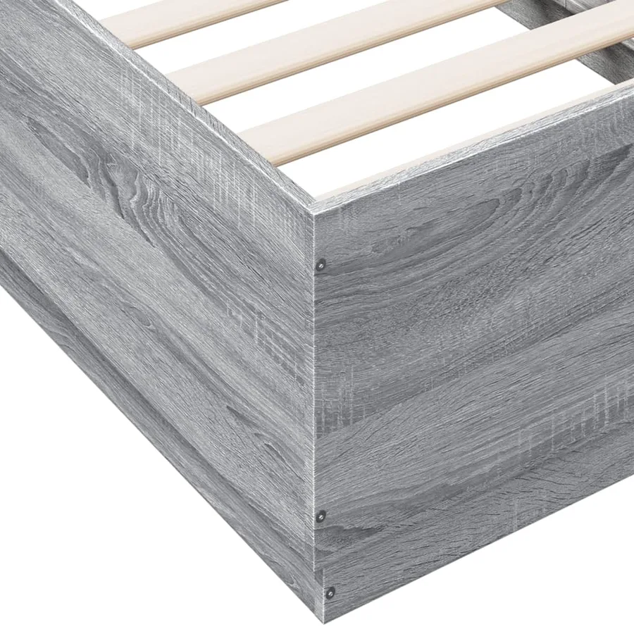 Cadre de lit avec LED sans matelas sonoma gris 75x190 cm - 9