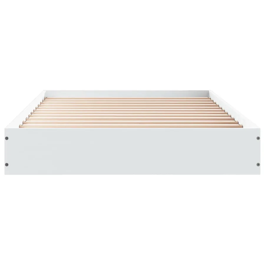 Cadre de lit sans matelas blanc 75x190 cm bois d'ingénierie - 4