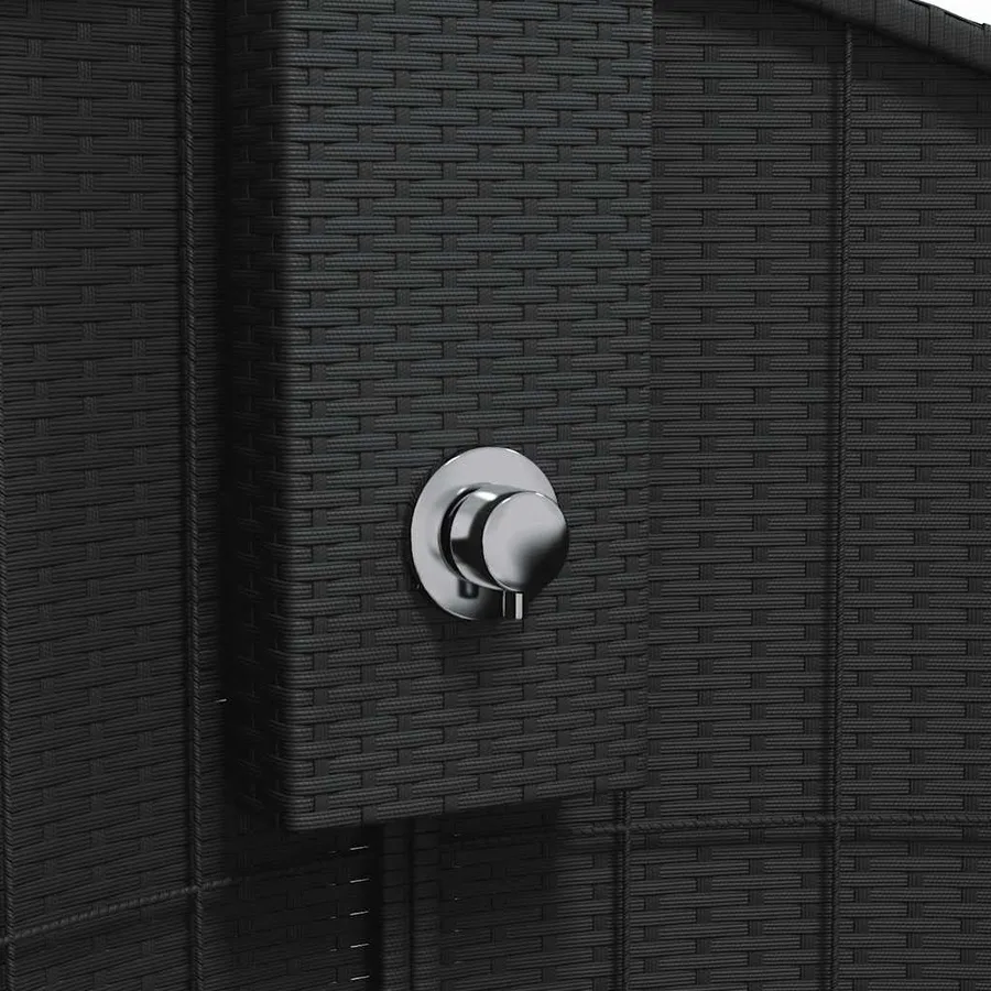 Douche d'extérieur noir 100x100x241,5 cm poly rotin bois acacia - 8