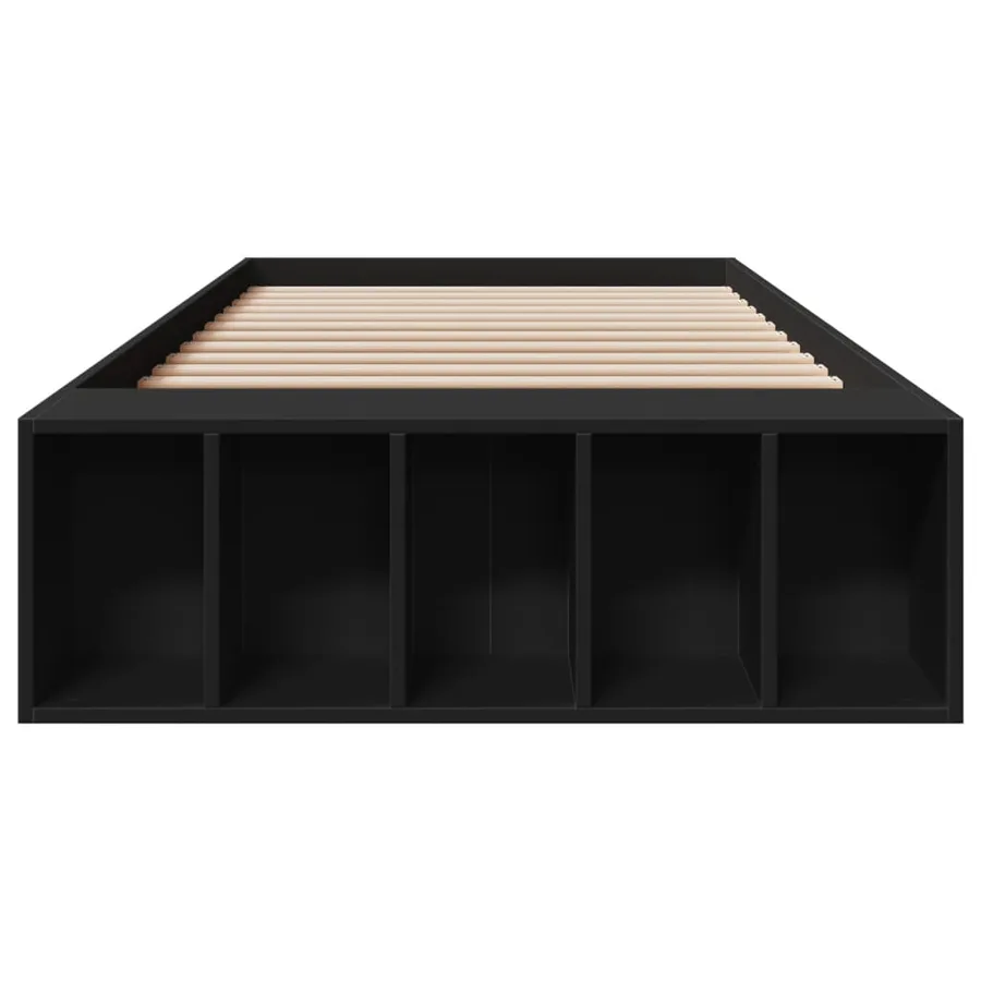 Cadre de lit sans matelas noir 75x190 cm - 4