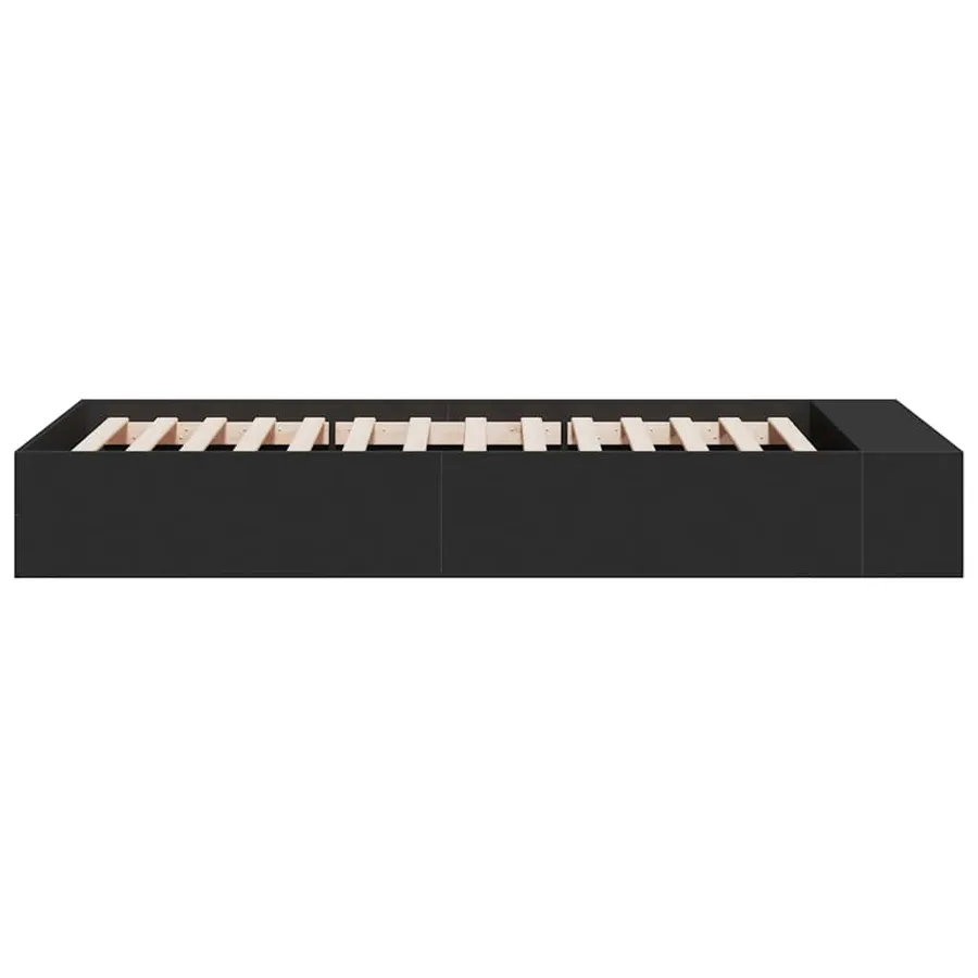 Cadre de lit sans matelas noir 75x190 cm - 5