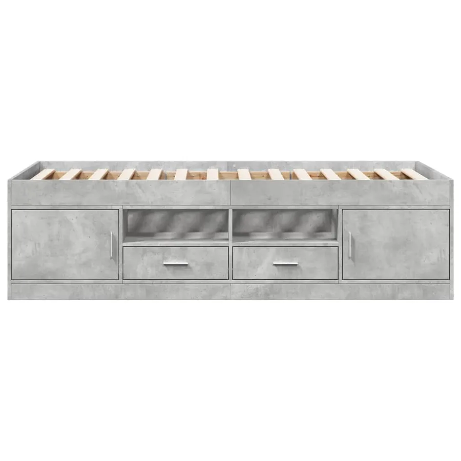 Lit de jour avec tiroirs sans matelas gris béton 90x190 cm - 4