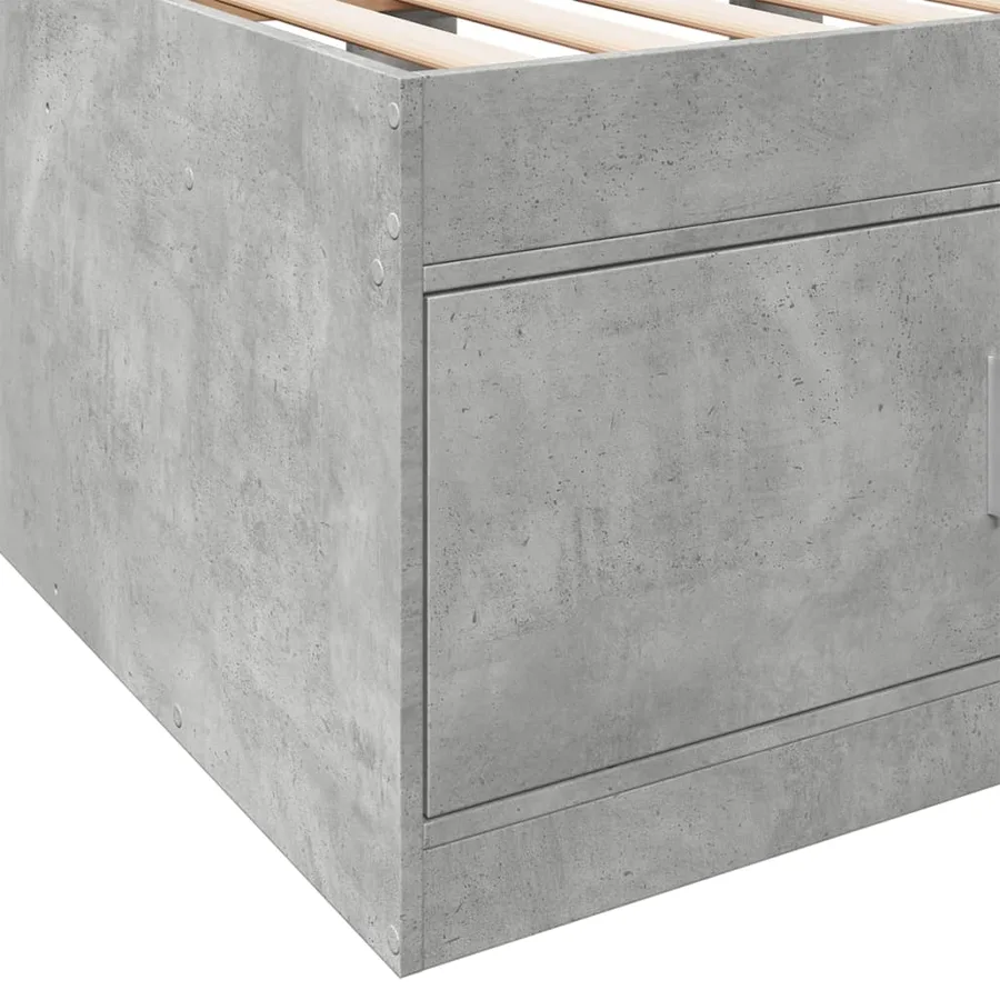 Lit de jour avec tiroirs sans matelas gris béton 90x190 cm - 8